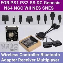 Cabos Blueretro PS2 Controlador sem fio Bluetooth Receptor Multiplayer para PS2 PS1 SS DC N64 NGC NES SNES GENESS CONSOL