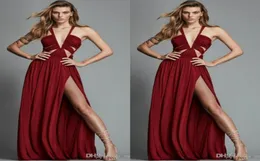 Zuhair Murad 2020 Vestidos de noite Mulheres Design exclusivo Red High Slit Chiffon Plus Tamanho Os vestidos de baile de baile de trabalho de piso Dre3068938