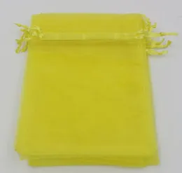 Lemon Yellow 7x9cm 9X11cm 13X18cm Organza Jewelry Gift Pouch Bags For Wedding favorsbeads Accessories5344218