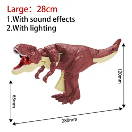 Twisting Swinging T-Rex Dinosaur Toy, Hand-Operated Telescopic Spring Dino,  Educational Gift for Kids, Assorted Colors - Main Image