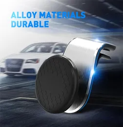 Blacksilver Portable Mini لجميع الهاتف الذكي 360 Air Magnetic Nonslip Silica Gel Metal Car حامل الهاتف Mount GPS Fashion Acces3554952