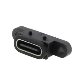 2024 Ny ny typ C 2PIN Vattentät kvinnlig USB C Socket Port med skruvhål Fastladdningsgränssnitt 180 graders USB -anslutning