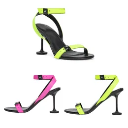 أعقاب Slingback for Women Open Tee Fudy Sandals Women Sandalias Cheels Cheels Slide Pink Sandals Green Black Pump Heel