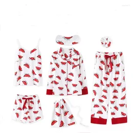 Abbigliamento da casa a 7 pari set da donna Piani lungometraggio da donna Autumn inverno inverno cartone animato per il tempo di perno