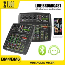 Mixer xtuga mixer audio dj console con telefono cellulare funzione di trasmissione in diretta, Bluetooth, monitoraggio, USB per la registrazione per PC, trasmissione in diretta