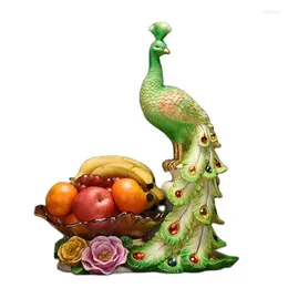 プレートグリーンピーコック型フルーツプレートスナックキャンディー樹脂ボディーガラストレイウェディングギフト誕生日プレゼントラグジュアリーアート食器飾り