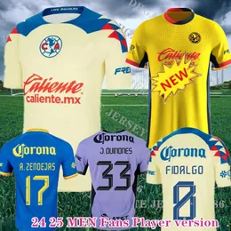 2024 Club America Soccer Jerseys Liga MX Henry J.Quinones D.Valdes A.Zendejas Fidalgo 24 25ホームアウェイサードマイロットファンSlim Playerバージョンサッカーシャツ