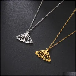 Collane a pendente goth estetico in stile punk morta moth 14k oro collana oro zucchero skl doni gioielli a farfalla gotica goccia consegna pendan dhigz