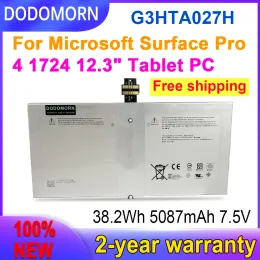 Batterien Dodomorn 100% NEU G3HTA027H DYNR01 5087MAH Hochwertiger Laptop -Akku für Microsoft Surface Pro 4 1724 12,3 "Tablet PC -Serie