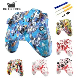 Fälle Data Frog Control Housing Shell für Xbox One S Wireless Controller Shell Blood Splatter Vollschale für Xbox One Accessoires 2022