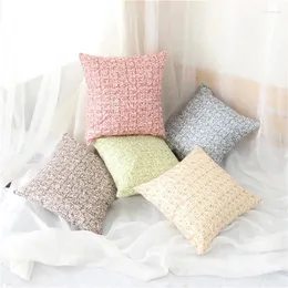 Pillow 2024 Light Color Cotton Linen Geometry Decor Throw Pillows Case Home Car Cover Grid Decoration Custom