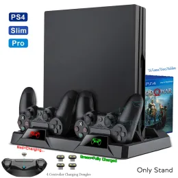Stands PS4 Pro Slim Console Stand Raffredding Fan Controller Caricatore Caricamento di Stazioni Dock Station Archiviazione per Play Station PS 4 Accessori