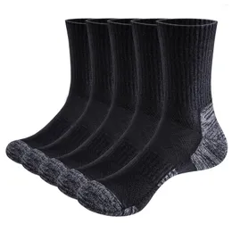 Sports Socks Yuedge Mens Treinamento Athletic Athletic Wicking Cotton Crewioned Crew for Men 37-46 5 Pares