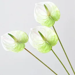 Fiori decorativi 4 pezzi simulazione Anthurium Andraeanum Lind Bouquet False Piante Iniezione domestica Mormatura PO PROP BRIDE FACURO