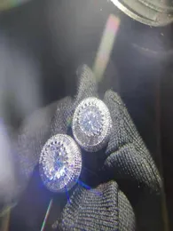 Brincos de jóias de hip hop de garanhão Moissanite Microinlaid Rounding Acessórios de luxo para homens e mulheres.