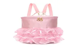 Vattentät dans ryggsäck rosa flickor balett sportväskor ballerina barn ryggsäck handväska med söt rufflad tutu kjol klänning9537947