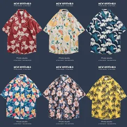 Camicia hawaiana camicia floreale a maniche corte hainan isola spiaggia sanya xia wei feng tailandese coppia maschio maschio giacca sciolta casual sciolta