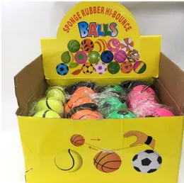 Ocean Freight Sponger Rubber Balls Ny ankomst Slumpmässig 5 Style Fun Toys Bouncy Fluorescerande Rumber Ball Wrist Band Ball5799559