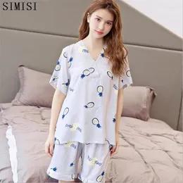 Home Clothing Simisi Sexy Sommer Kurzpyjama Frauen Shorts Schöne Ananas Baumwolle Pyjama Sets Homewear Ladies Nachtwäsche Nachtwäsche Nachtwäsche