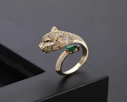 Personalità della moda Alter Leopard Head Micro intarsiatura Ring zircone Donne maschile Silver and Gold Rings Lover Jewelrys Couple Gifts9796164