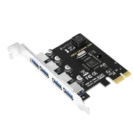 새로운 2024 4 포트 USB 3.0 PCI-E 확장 카드 PCI Express PCIE USB 3.0 허브 어댑터 4- 포트 USB3.0 컨트롤러 USB 3 0 PCI E PCIE Express 1X for