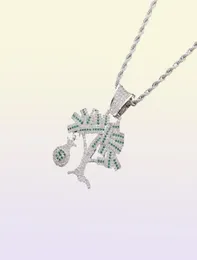 Hip Hop Gold Srebrny kolor cyrkon Cubic Dollar Pieniądze Naszyjnik dla mężczyzn Bling Jewelry4372906345861