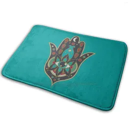 Ковры Hamsa Hand Mat Rug Ковл для спальни, входная дверь, богемный глаз, бого шикарное хиппи духовное век