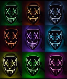Maschera horror di Halloween LED maschere luminose maschere maschera mascara costume dj parti illuminare le maschere brillano in scuro 10 colori w00235305372