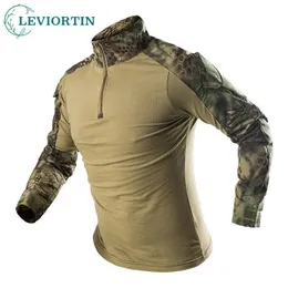 Camicia dell'esercito all'aperto uomo combattimento militare magliette a maniche lunghe uomini che cacciano le camicie mimetiche camicie paintball magliette 240410