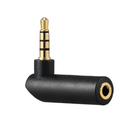 Novo 2024 90 graus Angulado de 3,5 mm Male para fêmea Adaptador Filhote de fone de ouvido Audio Microphone Jack estéreo Conector para plugue estéreo