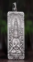 빈티지 천 개 avalokitesvara 펜던트 쥐 수컷 조디악 부처 대형 부적 목걸이 남성 선물 액세서리 300D3579326