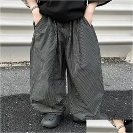 Trousers Children Clothing Kids Personality Checkered Mosquito Repellent Pants 2024 Summer Boys Fashion Handsome Thin Loose Drop Deliv Otxnm