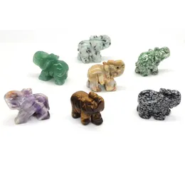 10 PCS/SET Set 1,5 estátua de elefante Stones naturais Carving Fture Home Decor Cryal