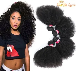 9a 브라질 아프리카 변태 곱슬 머리 묶음 밍크 밍크 브라질 곱슬 곱슬 버진 인간 머리 확장 Afro Kinky Curly 직조 가가 Queen Ha6441577