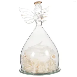 Fiori decorativi Ornamento di fiori conservati Desktop interno adorn Angel Cover Angel Glass Decorazioni creative Decorazioni romantiche rosa romantiche