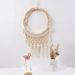 Decorative Figurines Hand-woven Tapestry Rattan Cotton Rope Circle Home Decoration Style Original Ecological Ornaments