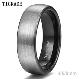 Bröllopsringar Tigrade 468mm Classic Brushed Men Tungsten Carbide Ring Male Wedding Rings Anillos Anel Masculino Men Ring Bague E4547737