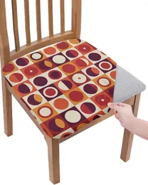 Stuhlabdeckungen kariertes Rechteck rund orange rote Sitzkissen Stretch Essabdeckungsabdeckungen für das Wohnzimmer im Banquet