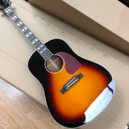 Kablolar Maun Vücut J45 Akustik Gitar Vintage Sunburst J45 Akustik Elektro Gitar Ücretsiz Nakliye EJ45 Akustik İki Elmas Kakma