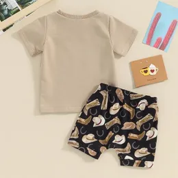 Clothing Sets Western Toddler Baby Boy Clothes It S Alright To Be Little Bitty Shirt Top Cowboy Hat Print Shorts Set Country Outfit