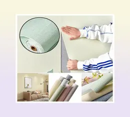 Wall Stickers Faux Linen Textured Wallpaper Removable Self Adhesive Stick Contact Paper Door For Accent Bedroom BENL8894495293