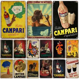 Vintage Campari Champers Metal hard plaque - Classic Tin