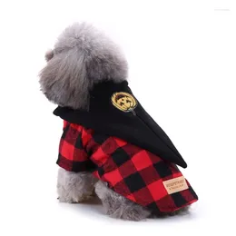 Dog Apparel Pet Cat Clothes Halloween Costume Hoodies Plaid Small Party Cosplay Outfit Fun Wizard Christmas Puppy Roll-Play