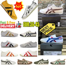 Novo estilo Onitsukasss Tiger México 66 tênis homens designers Running Running Sapatos pretos Branco azul amarelo BEIGE LOW MODA TREINADORES GAI TAMANHO 36-45