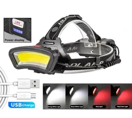 Ponted Cob LED Headlamp Head Headlight USB Lâmpada de cabeça Lampe Frontale Light Toches Lamp 18650 Battery15049296