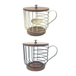 Kaffee Kapsel Organizer - Vintage Metall Halter In Tassenform Schwarz