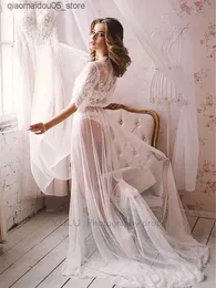 Maternity Dresses Tulle Sexy Pregnant Womens Dress See Through Lace Womens Pajamas Photo shoot Pregnant Womens Pajamas Q240413