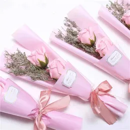 Kwiaty dekoracyjne 10pcs ładne pakowanie symulacji mydła z jedwabiu róża sztuczna bukiet ślubny dom świąteczny prezent dekoracji