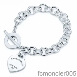 Bracciale designer 100% 925 Sterling Silver Classic Key Heart Gift squisito Matrimonio di matrimonio Gioielli Bracciale Regalo 0MAU 0MAU