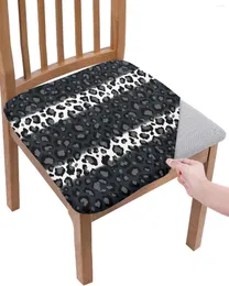 Coperture per sedie Stampa leopardata Black White Striped Cushion Stretch Dining Cover copriture per la casa El Banquet soggiorno